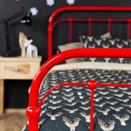 Łóżko metalowe Retro - czerwone