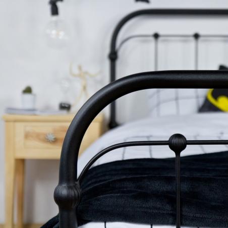 Łóżko metalowe Retro - niebieskie