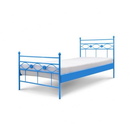 Łóżko metalowe Floris - niebieskie