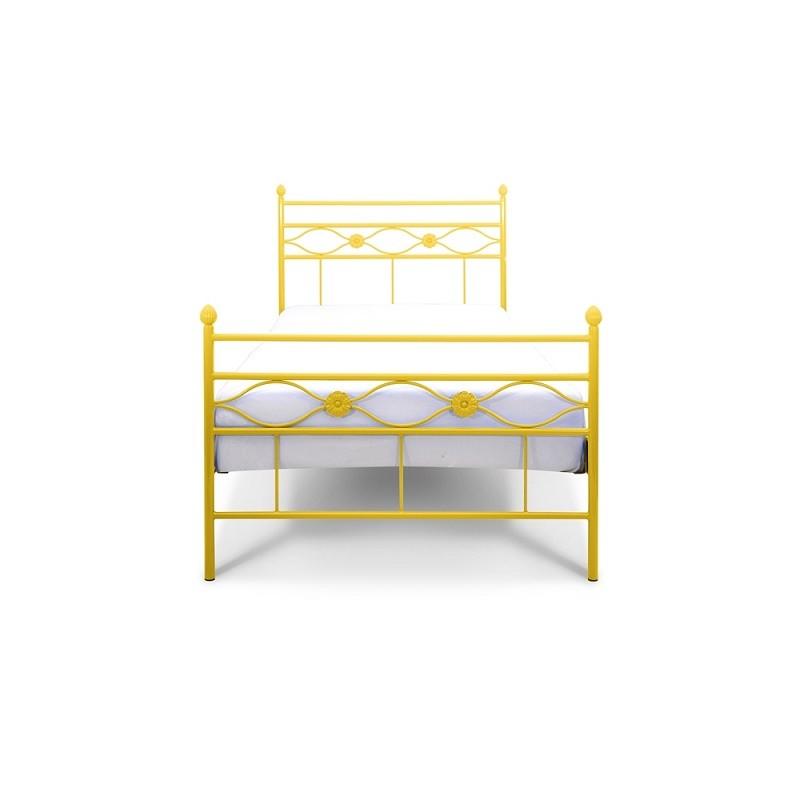 Łóżko metalowe Floris - żółte