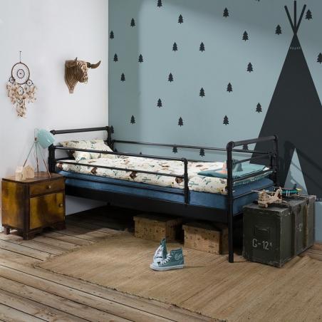 Łóżko metalowe Nexus - czarne (+barierki)