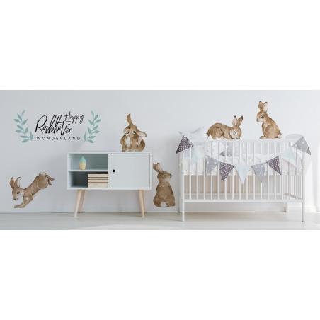 Naklejka Happy Rabbits Wonderland
