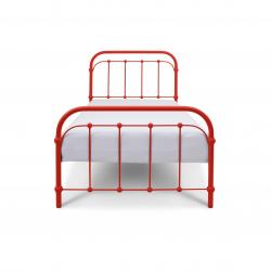 Łóżko metalowe Retro - czerwone