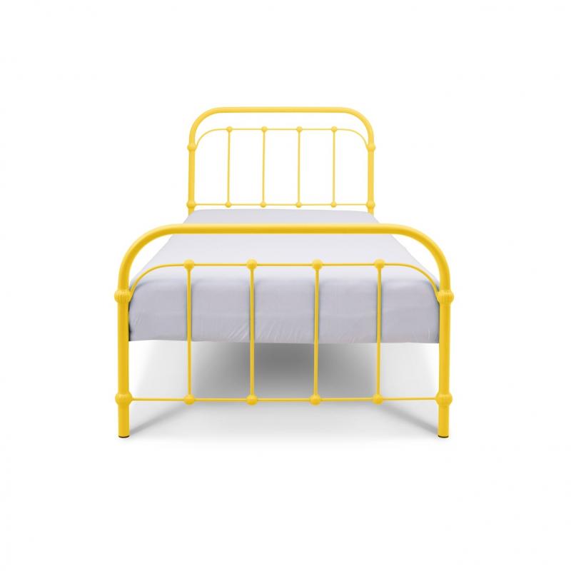 Łóżko metalowe Retro - żółte