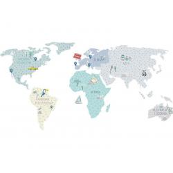 Naklejka Mapa Świata Miętowa