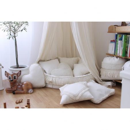 Cotton&Sweets Kwadratowa Poduszka  Boho z Koronką