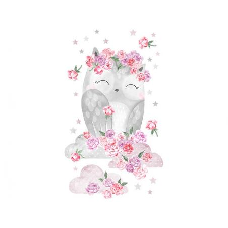 Naklejka Sowa Różowa