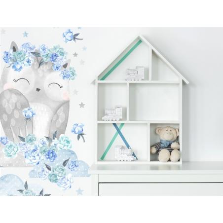 Naklejka Sowa Niebieska