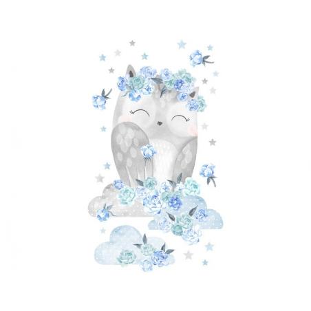 Naklejka Sowa Niebieska