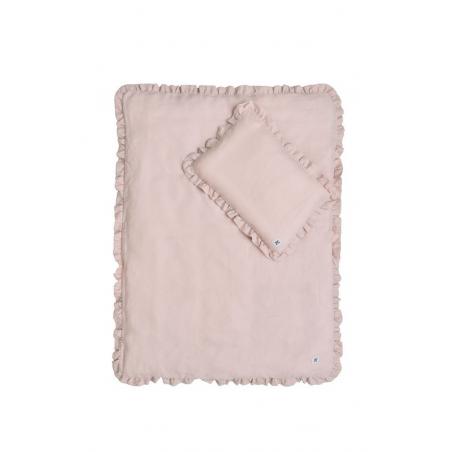 Bellamy - Pościel Lniana Dusty Pink z Falbanką "M"