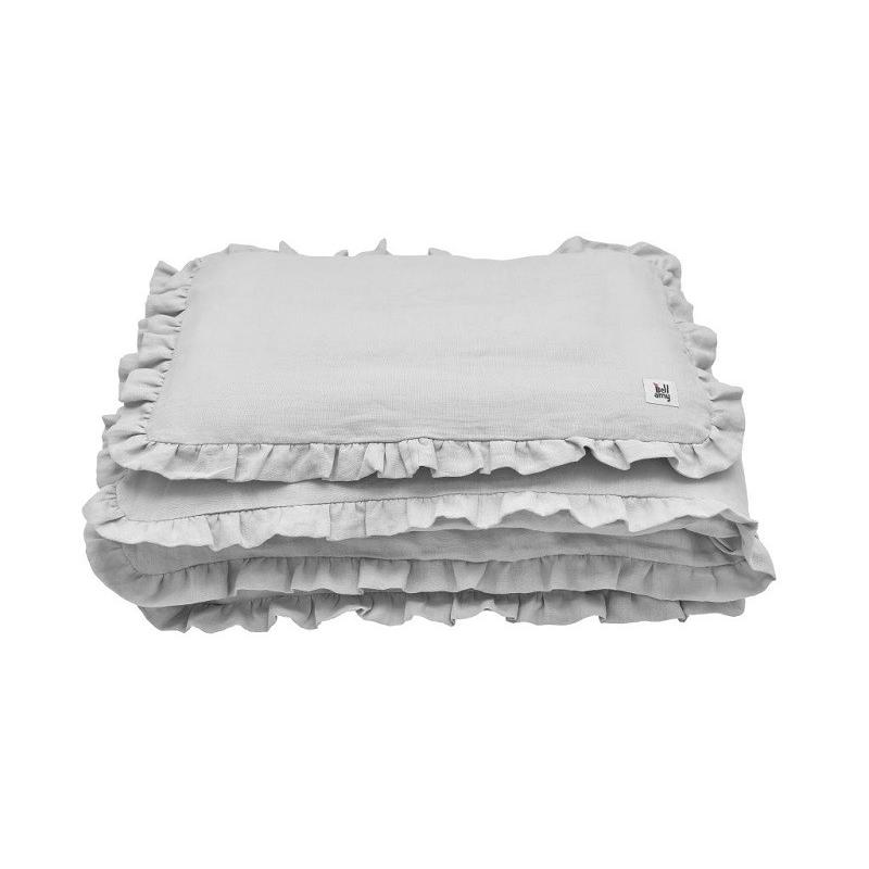 Bellamy - Pościel Lniana Stone Grey z Falbanką "M"