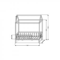 Łóżko Domek Adventure Naturalny (z szufladą) 140x70