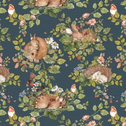 Tapeta Little Sleepy Animals Ciemna