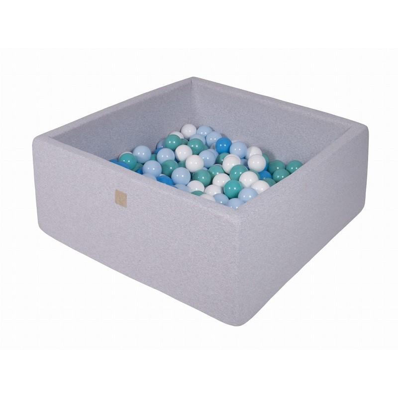 Suchy Basen Kwadratowy 90x90x40cm z 200 piłkami (biały, niebieski, turkus, baby blue)