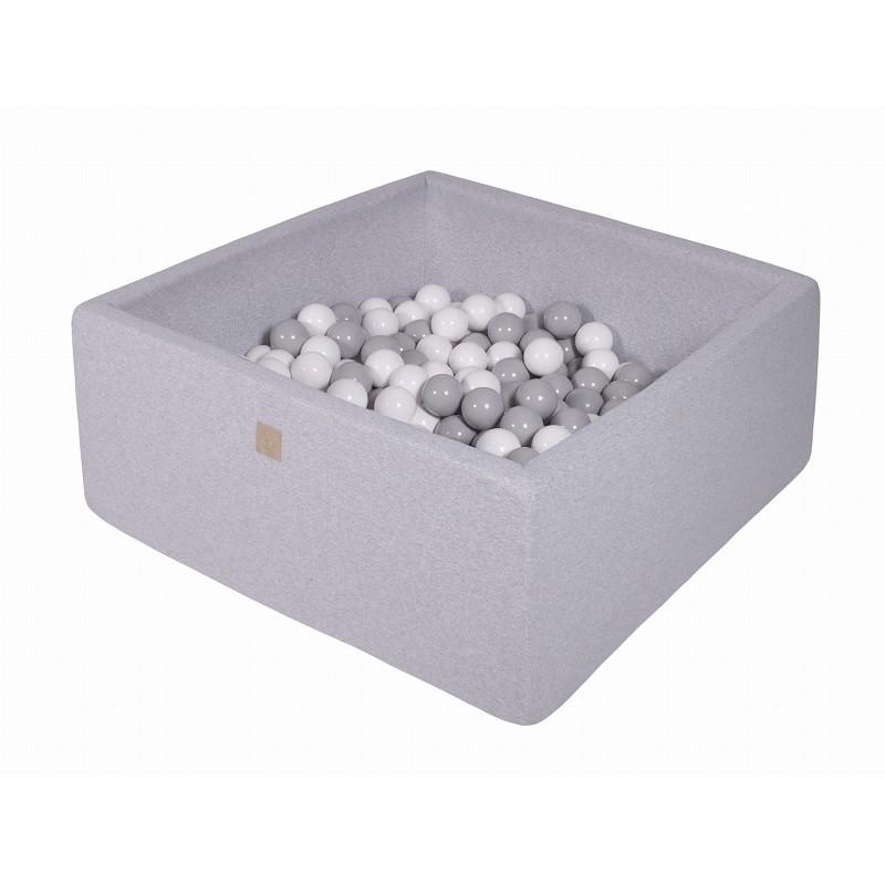 Suchy Basen Kwadratowy 90x90x40cm z 200 piłkami (szare, białe)