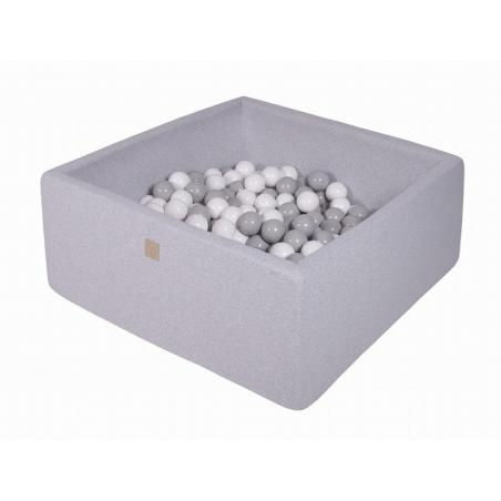Suchy Basen Kwadratowy 90x90x40cm z 200 piłkami (szare, białe)