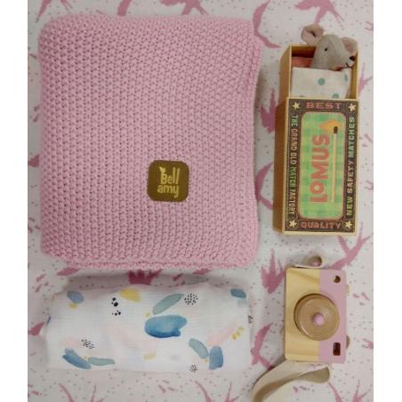 Bellamy - Bawełniany Ryżowy Kocyk 80x100 Rosy