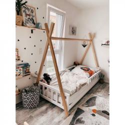 Łóżko Tipi Kimi 160x80 Biały Naturalny