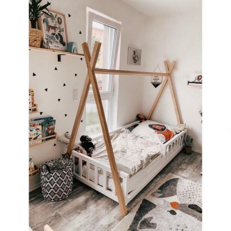 Łóżko Tipi Kimi 160x80 Biały Naturalny
