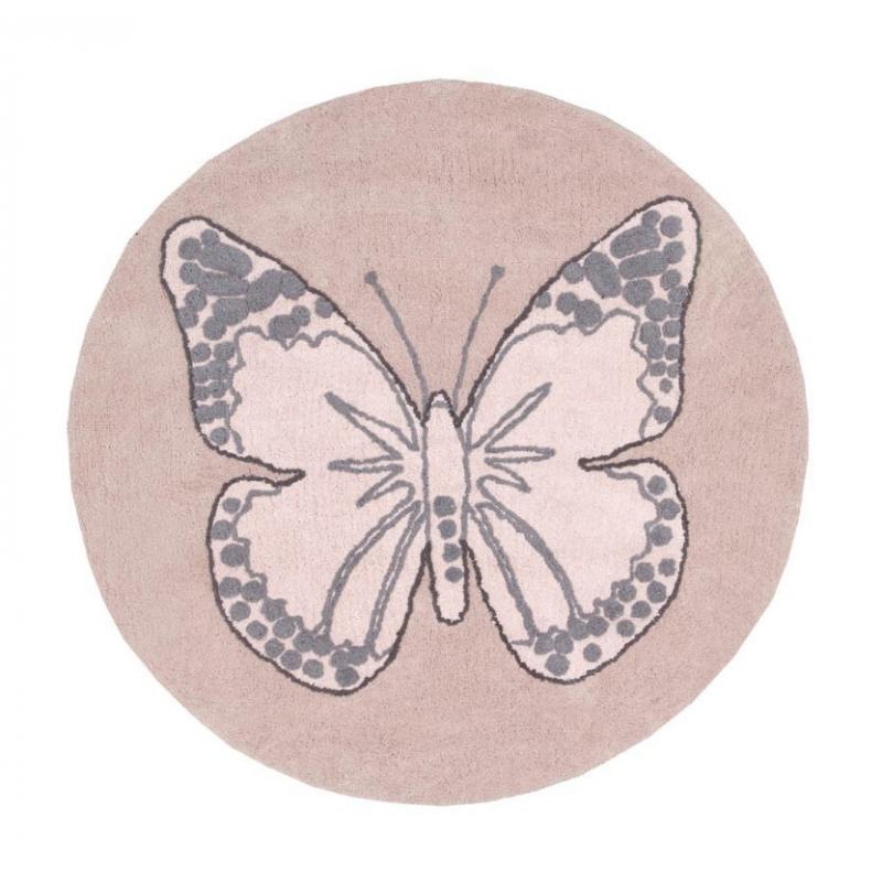 Lorena Canals Dywan bawełniany Butterfly Nude Ø 160 cm