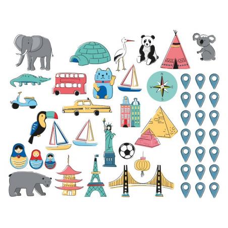 Naklejka Mapa Świata Kolorowa