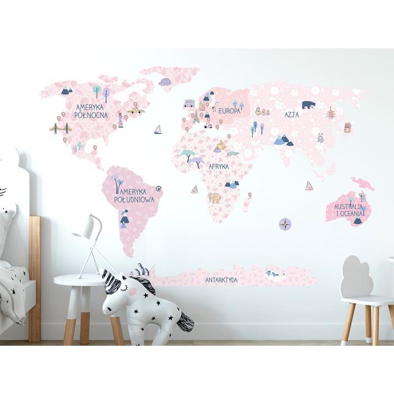 Naklejka Mapa Świata Spring