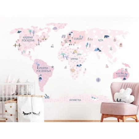Naklejka Mapa Świata Spring