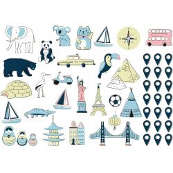 Naklejka Mapa Świata Ice Cold