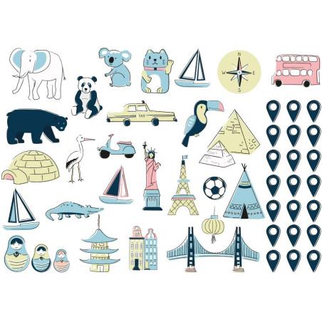 Naklejka Mapa Świata Ice Cold