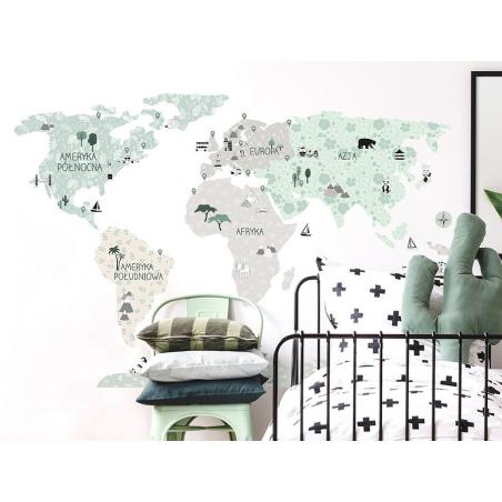 Naklejka Mapa Świata Tropical Sand