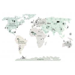 Naklejka Mapa Świata Tropical Sand