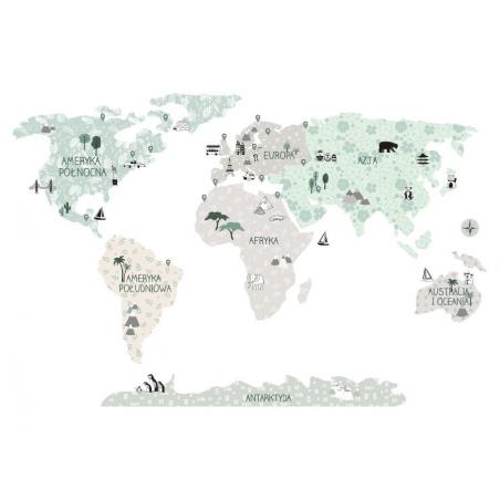 Naklejka Mapa Świata Tropical Sand