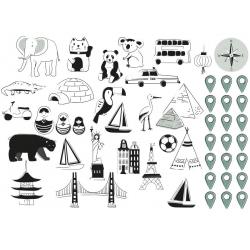 Naklejka Mapa Świata Tropical Sand