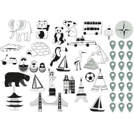 Naklejka Mapa Świata Tropical Sand