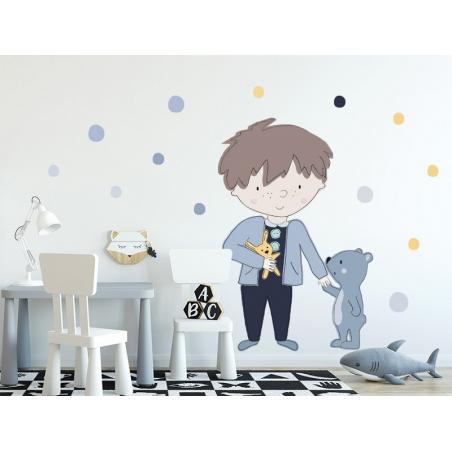 Naklejka Teddy Niebieski