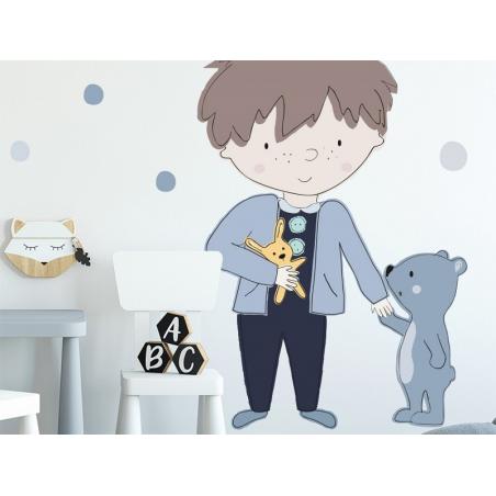 Naklejka Teddy Niebieski