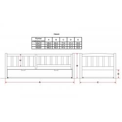 Łóżko Classic z szufladą 140x70 Białe