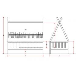 Łóżko Tipi Mini 180x90 Biały (bez szuflady)