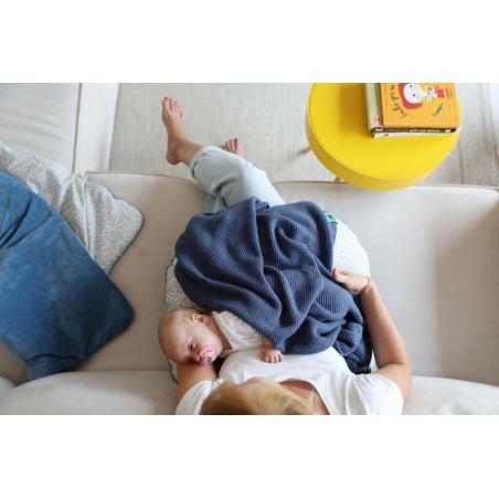 Koc bambusowy z kapturkiem DARK BLUE