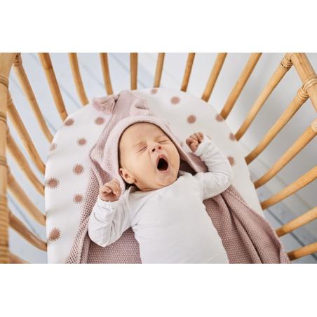 Koc bambusowy z kapturkiem DUSTY PINK