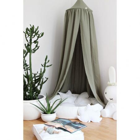 Cotton&Sweets Baldachim Z Lnu - Oliwkowy