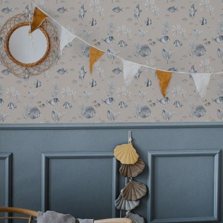 Tapeta Rybki W Beżach I Błękitach