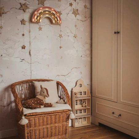 Tapeta Łabądki Na Beżowym Niebie