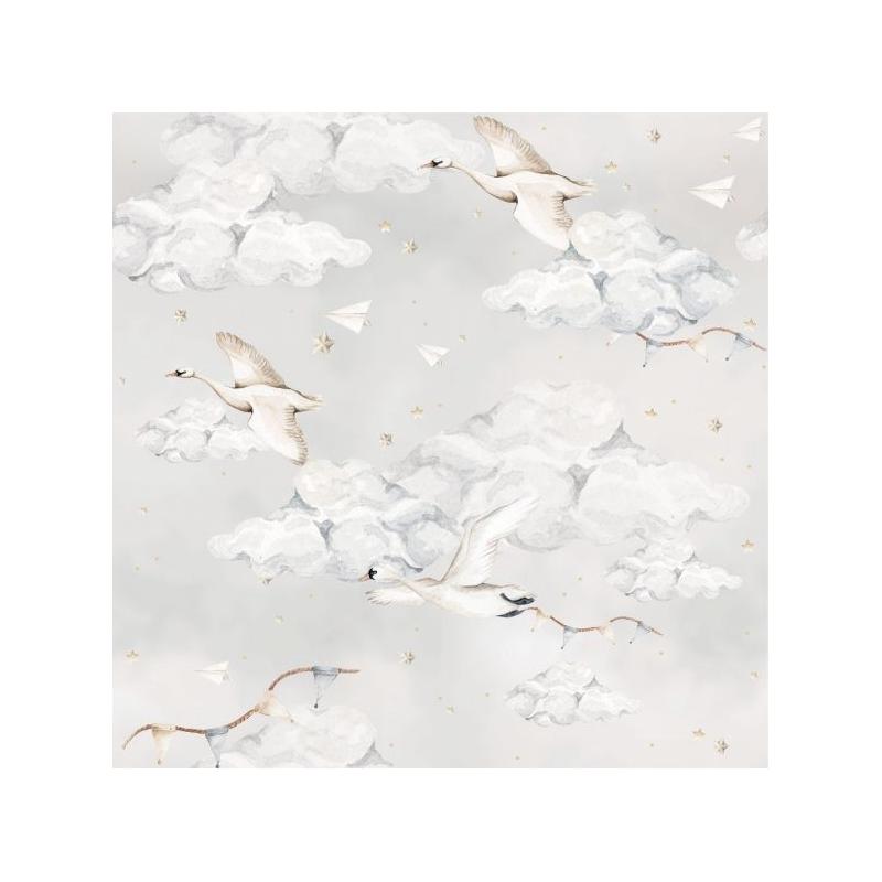 Tapeta Łabądki Na Niebieskim Niebie