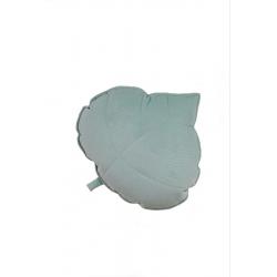 Welwetowa poduszka liść "powder mint"