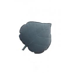 Welwetowa poduszka liść "Grey mint"