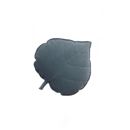 Welwetowa poduszka liść "Grey mint"