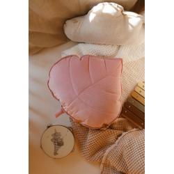 Welwetowa poduszka liść "soft pink"