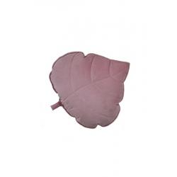 Welwetowa poduszka liść "soft pink"