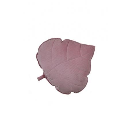 Welwetowa poduszka liść "soft pink"